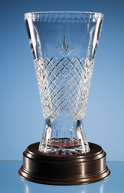 Large image for Lead Crystal Panelled Trophy Vase